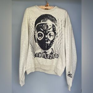 Civilized Deadstars Graphic Crewneck Sweatshirt NWT Medium Light Grey